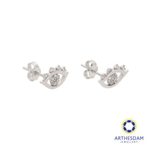 Load image into Gallery viewer, Arthesdam Jewellery 18K White Gold Sparkly Eyes Earrings
