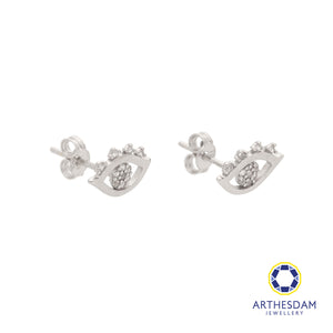 Arthesdam Jewellery 18K White Gold Sparkly Eyes Earrings