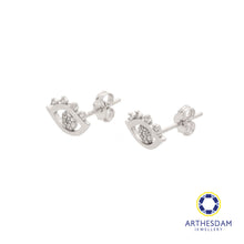 Load image into Gallery viewer, Arthesdam Jewellery 18K White Gold Sparkly Eyes Earrings
