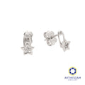 Arthesdam Jewellery 18K White Gold Star Safety Pin Earrings
