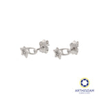 Arthesdam Jewellery 18K White Gold Star Safety Pin Earrings