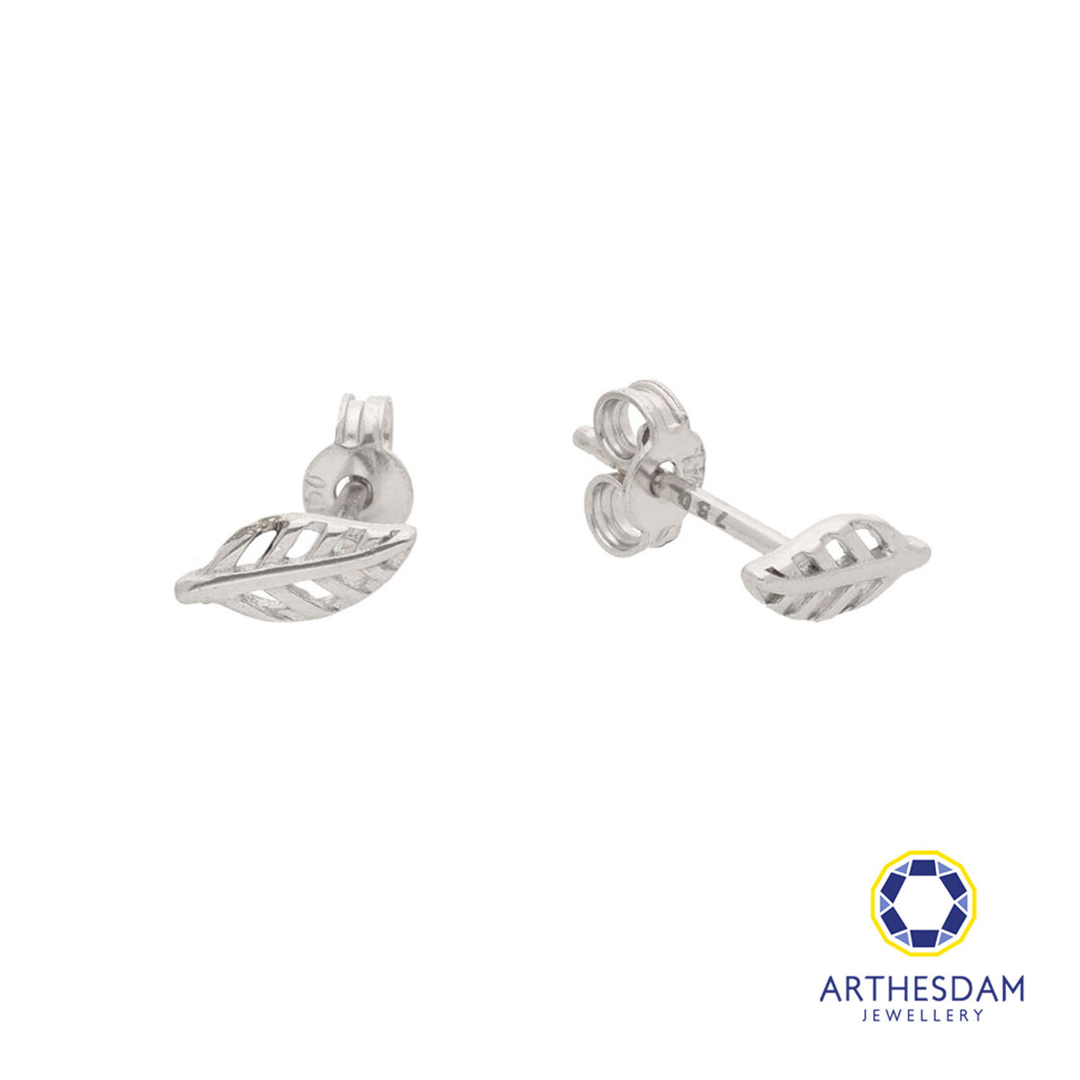 Arthesdam Jewellery 18K White Gold Little Leaf Earrings