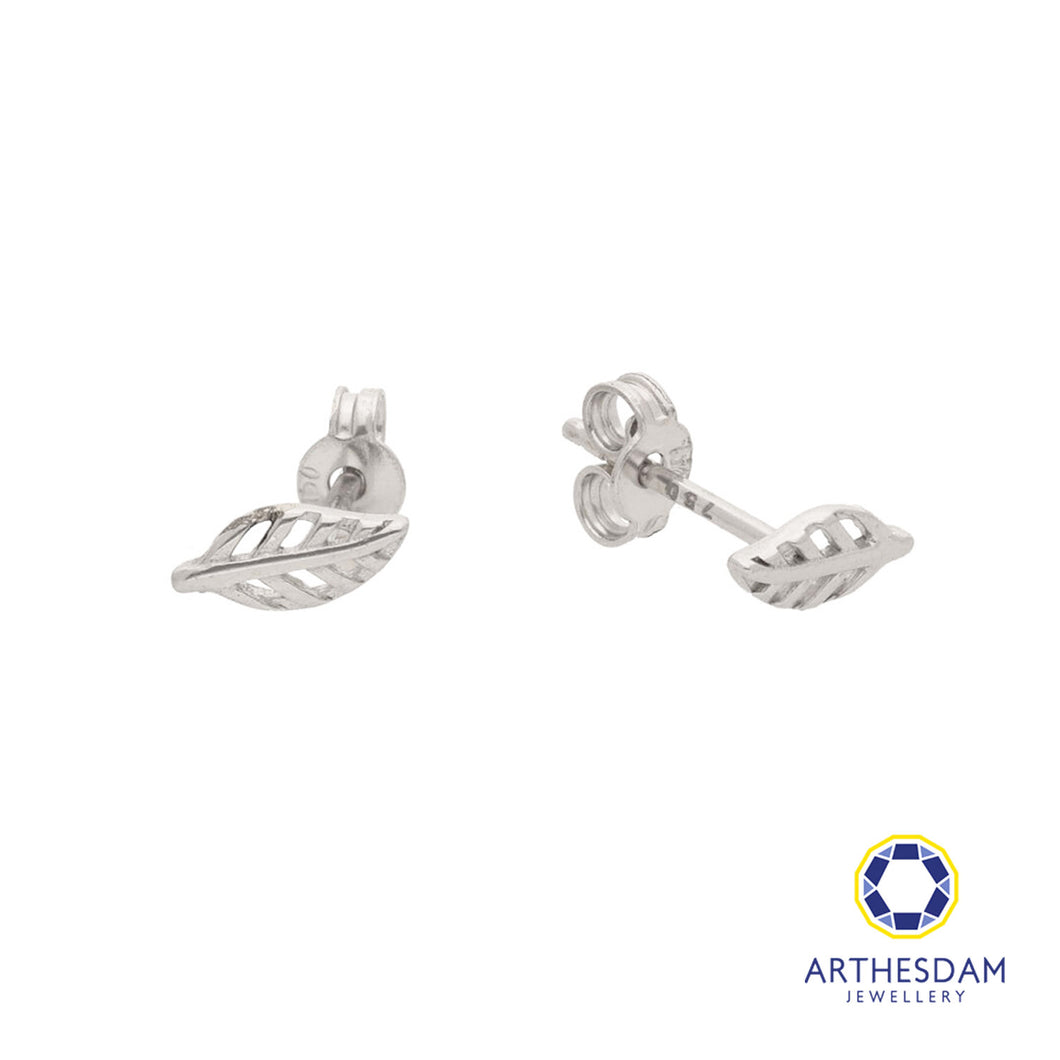 Arthesdam Jewellery 18K White Gold Little Leaf Earrings