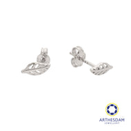 Arthesdam Jewellery 18K White Gold Little Leaf Earrings