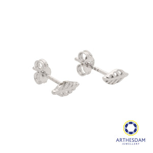 Arthesdam Jewellery 18K White Gold Little Leaf Earrings