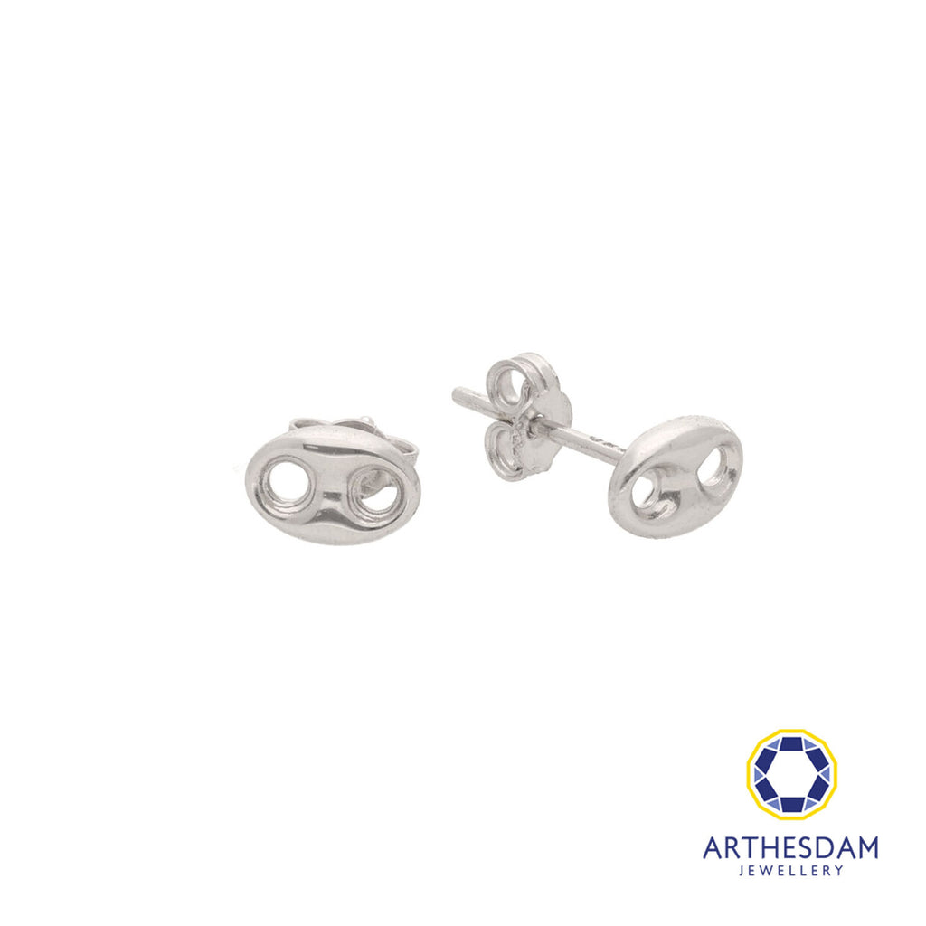 Arthesdam Jewellery 18K White Gold Tiny Button Earrings