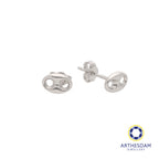 Arthesdam Jewellery 18K White Gold Tiny Button Earrings