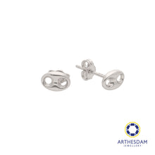 Load image into Gallery viewer, Arthesdam Jewellery 18K White Gold Tiny Button Earrings
