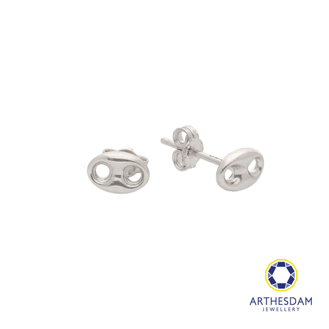 Arthesdam Jewellery 18K White Gold Tiny Button Earrings