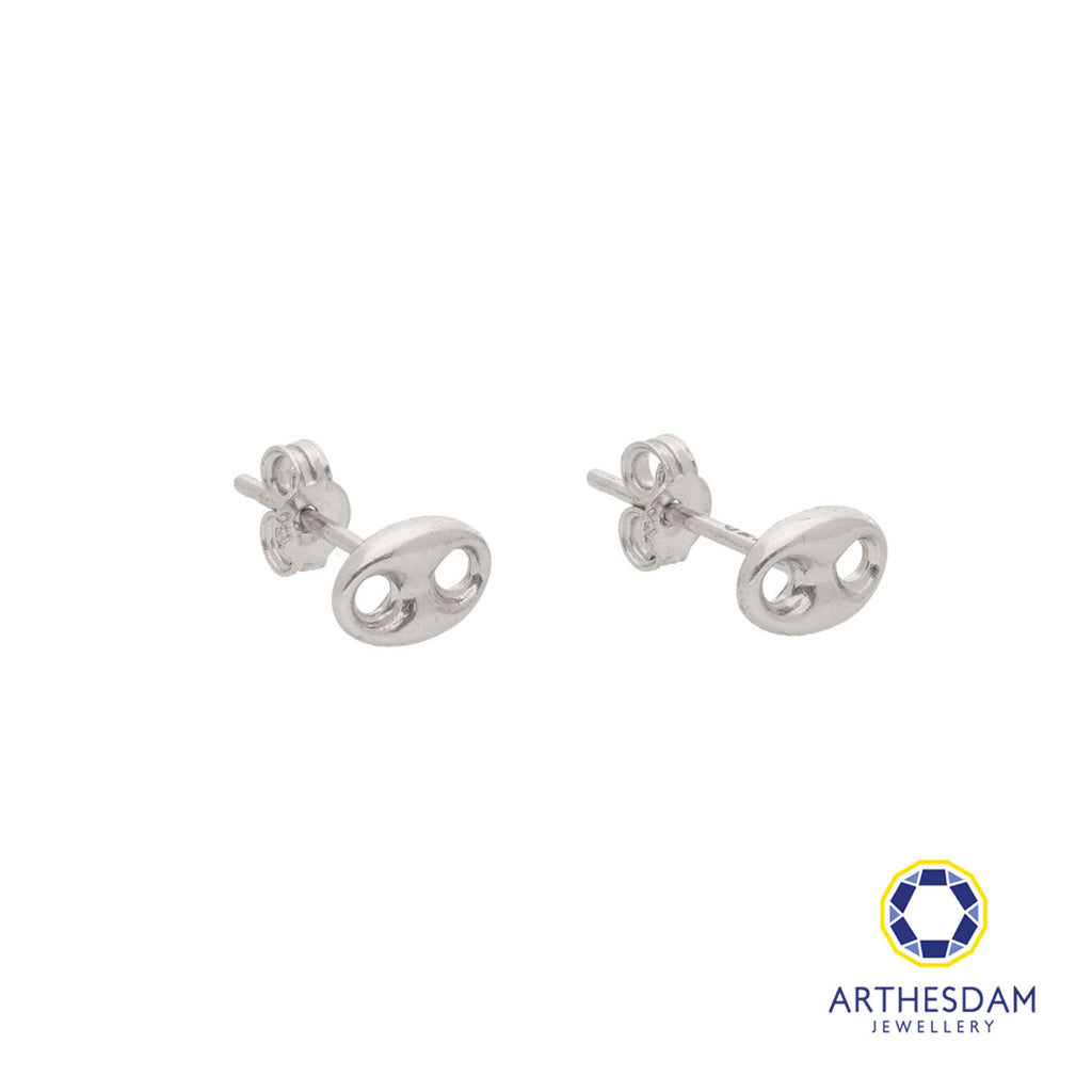Arthesdam Jewellery 18K White Gold Tiny Button Earrings