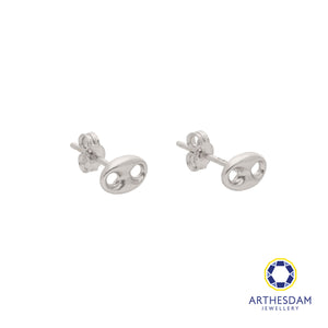 Arthesdam Jewellery 18K White Gold Tiny Button Earrings
