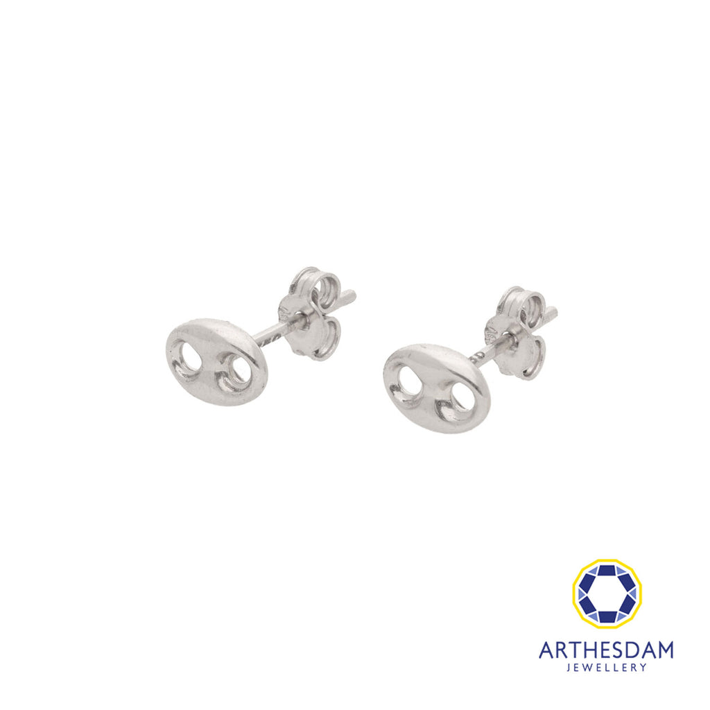 Arthesdam Jewellery 18K White Gold Tiny Button Earrings