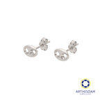 Arthesdam Jewellery 18K White Gold Tiny Button Earrings