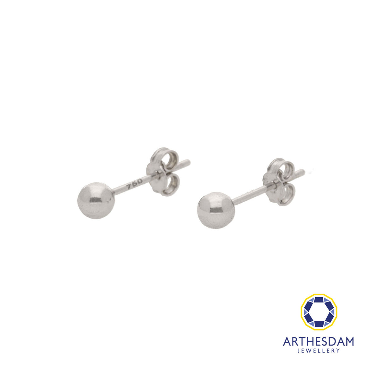 Arthesdam Jewellery 18K White Gold Modern Ball Earrings