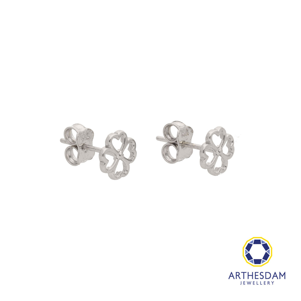 Arthesdam Jewellery 18K White Gold Lucky Clover Earring
