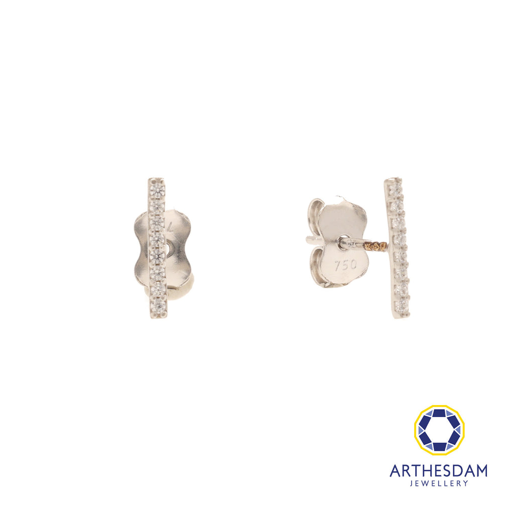 Arthesdam Jewellery 18K White Gold Line Solitaire Earrings