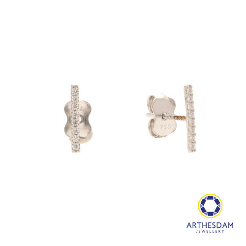 Arthesdam Jewellery 18K White Gold Line Solitaire Earrings