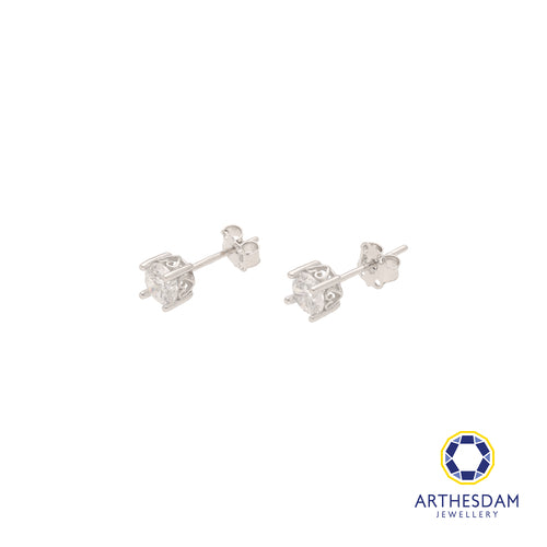 Arthesdam Jewellery 18K White Gold Starry Solitaire Stud Earrings