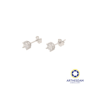 Arthesdam Jewellery 18K White Gold Starry Solitaire Stud Earrings