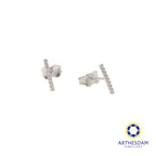 Arthesdam Jewellery 18K White Gold Sparkly Line Stud Earrings