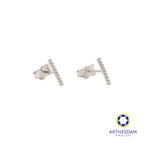 Arthesdam Jewellery 18K White Gold Sparkly Line Stud Earrings