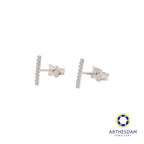 Arthesdam Jewellery 18K White Gold Sparkly Line Stud Earrings