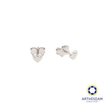 Load image into Gallery viewer, Arthesdam Jewellery 18K White Gold Heart Stud Earrings
