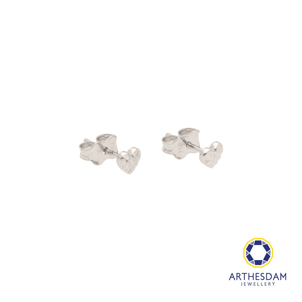 Arthesdam Jewellery 18K White Gold Heart Stud Earrings