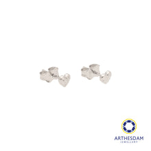 Load image into Gallery viewer, Arthesdam Jewellery 18K White Gold Heart Stud Earrings
