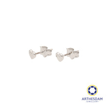 Load image into Gallery viewer, Arthesdam Jewellery 18K White Gold Heart Stud Earrings
