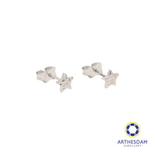Load image into Gallery viewer, Arthesdam Jewellery 18K White Gold Star Stud Earrings
