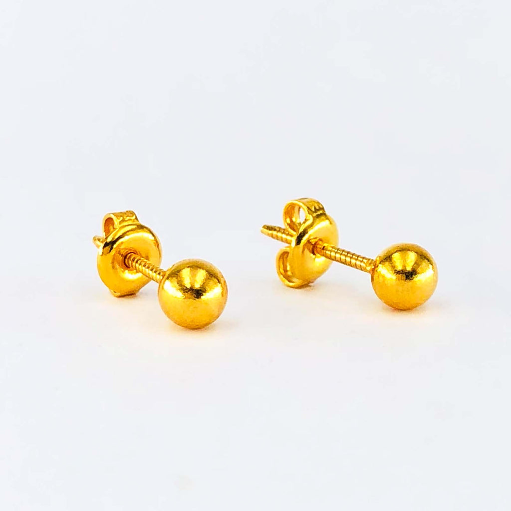 Arthesdam Jewellery 916 Gold Modern Ball Earrings
