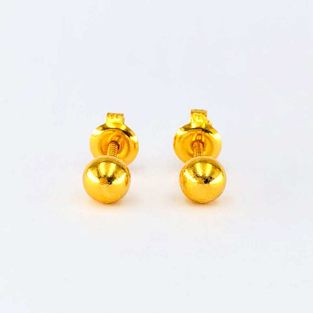 Arthesdam Jewellery 916 Gold Modern Ball Earrings