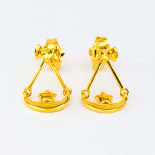 Load image into Gallery viewer, Arthesdam Jewellery 916 Gold Star and Moon Earrings
