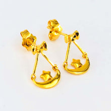Load image into Gallery viewer, Arthesdam Jewellery 916 Gold Star and Moon Earrings
