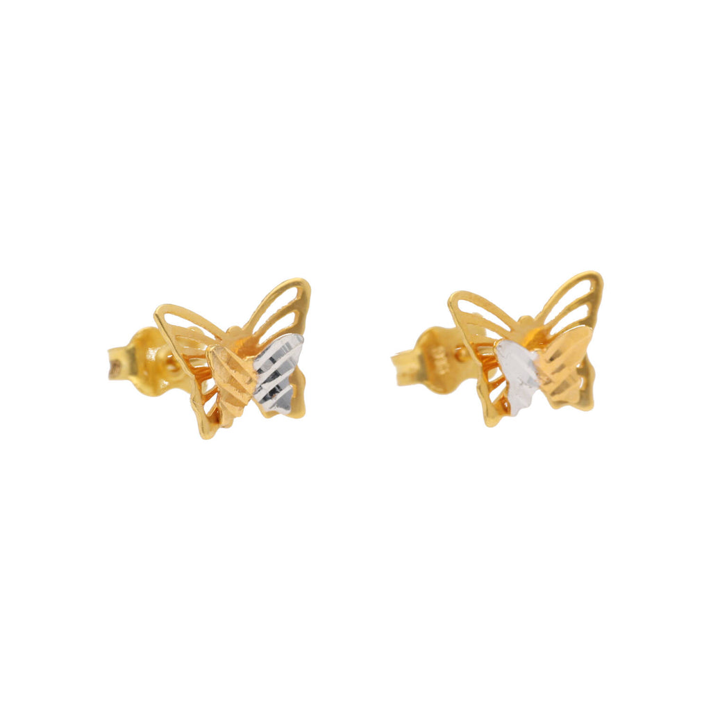 Arthesdam Jewellery 916 Gold Two-toned Butterfly Earrings