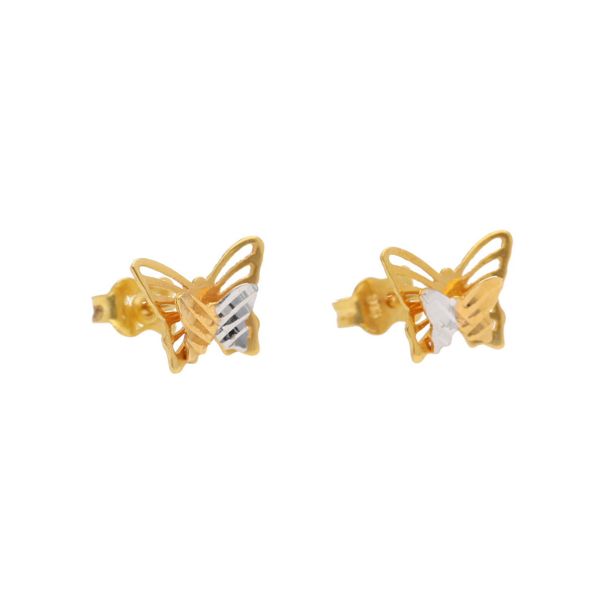 Arthesdam Jewellery 916 Gold Two-toned Butterfly Earrings