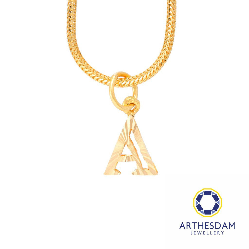Arthesdam Jewellery 916 Gold Classic Alphabet Pendant