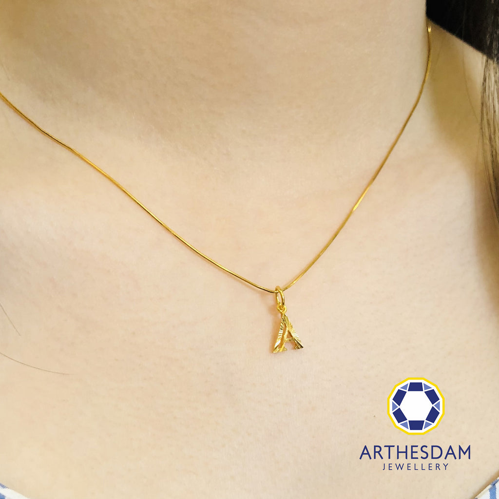 Arthesdam Jewellery 916 Gold Classic Alphabet Pendant