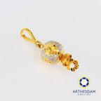 Arthesdam Jewellery 916 Gold Sparkle Ball with Flower Pendant