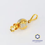 Arthesdam Jewellery 916 Gold Sparkle Ball with Flower Pendant