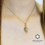 Arthesdam Jewellery 916 Gold Sparkle Ball with Flower Pendant