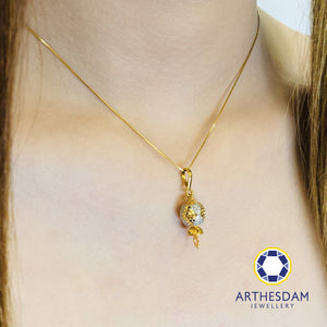 Arthesdam Jewellery 916 Gold Sparkle Ball with Flower Pendant