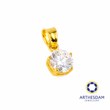 Load image into Gallery viewer, Arthesdam Jewellery 916 Gold Starry Solitaire Pendant
