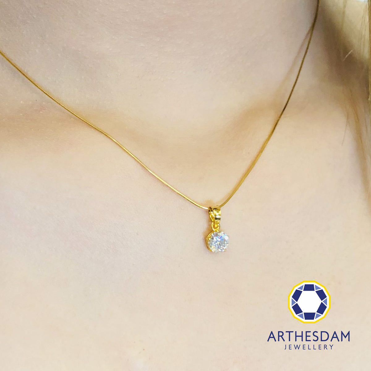 Arthesdam Jewellery 916 Gold Starry Solitaire Pendant