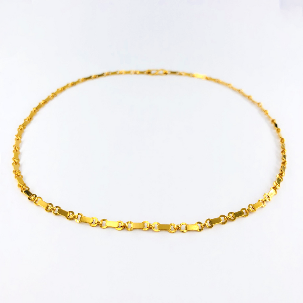 Arthesdam Jewellery 916 Gold Shiny Bicycle Chain Necklace