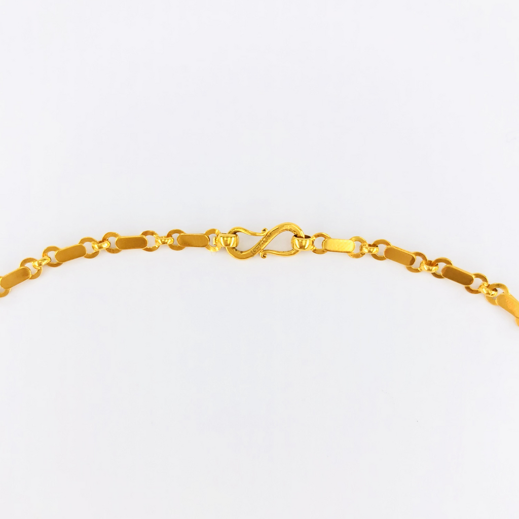 Arthesdam Jewellery 916 Gold Shiny Bicycle Chain Necklace