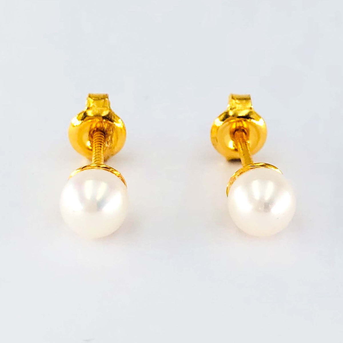 Arthesdam Jewellery 916 Gold Dainty Pearl Earrings