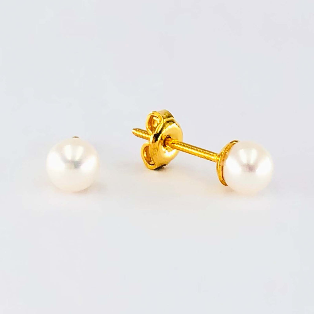 Arthesdam Jewellery 916 Gold Dainty Pearl Earrings