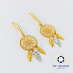 Arthesdam Jewellery 916 Gold Two-toned Dreamcatcher Earrings